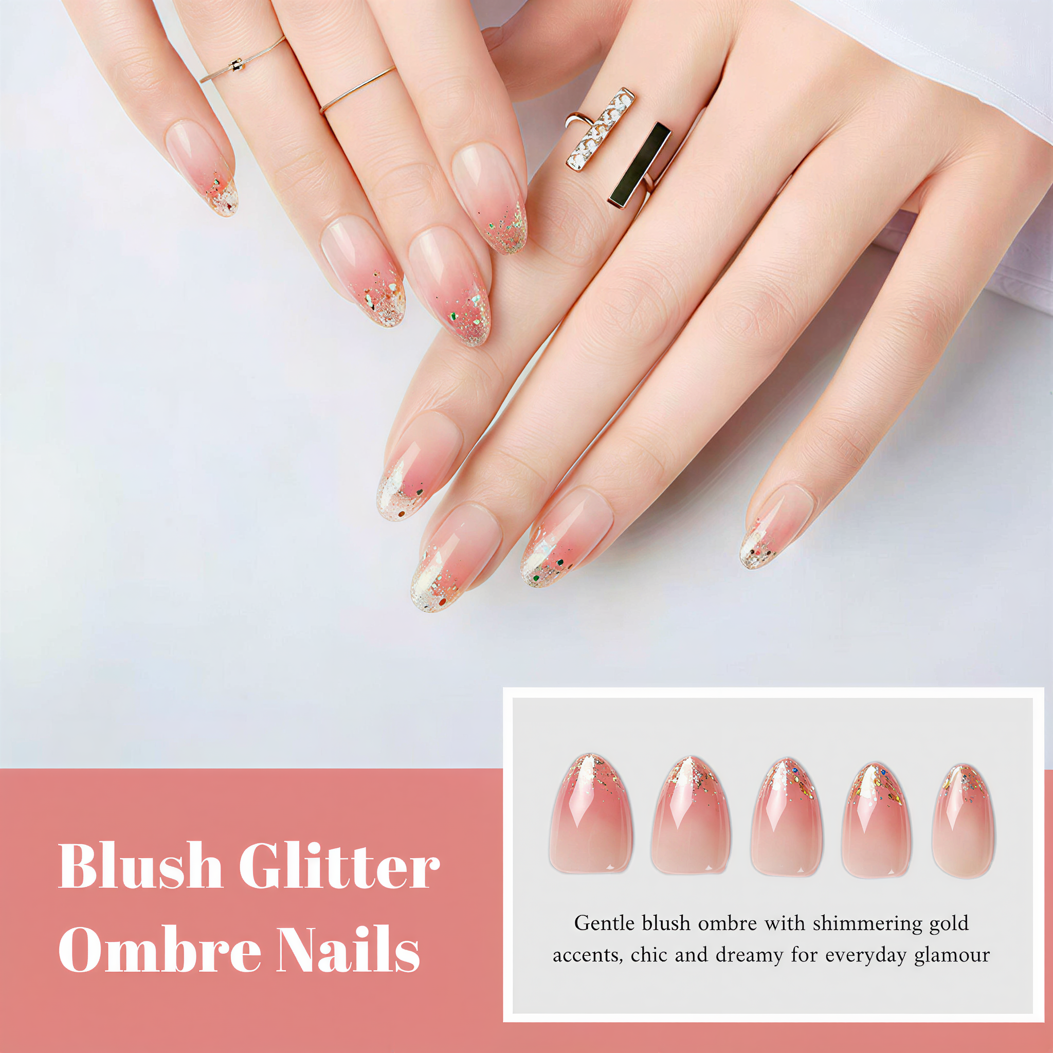 24-Pack Retro False Nails: Polka Dot, Butterfly, Leopard & Floral Designs