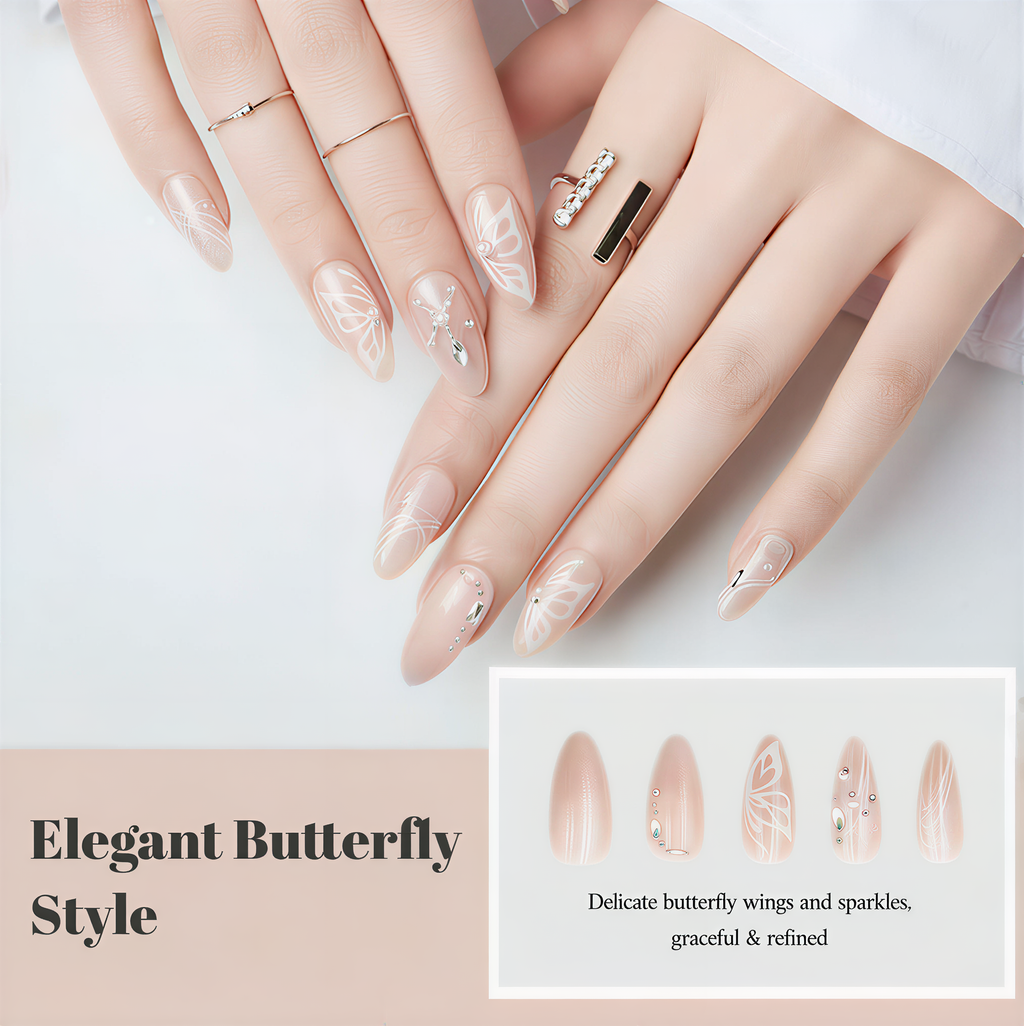 Press on Nails 24/30PCS: Jelly Red Flame Planet 3D Shell Gothic
