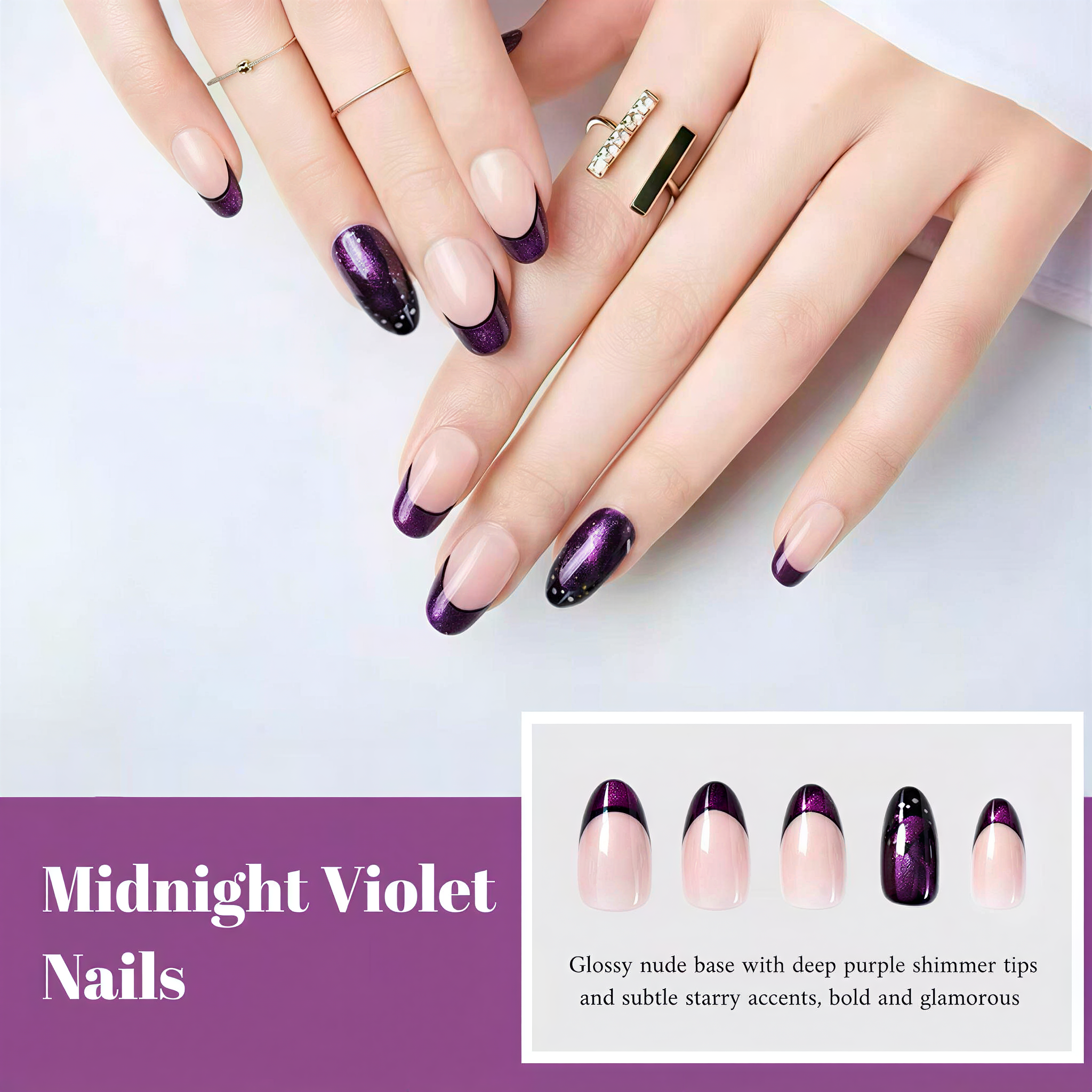 24-Pack Retro False Nails: Polka Dot, Butterfly, Leopard & Floral Designs