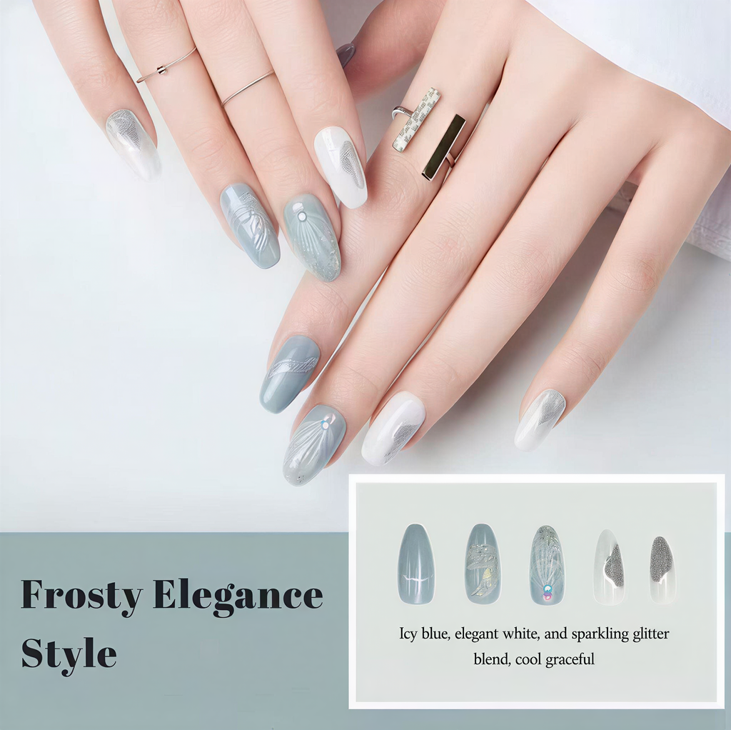 Press on Nails 24/30PCS: Jelly Red Flame Planet 3D Shell Gothic