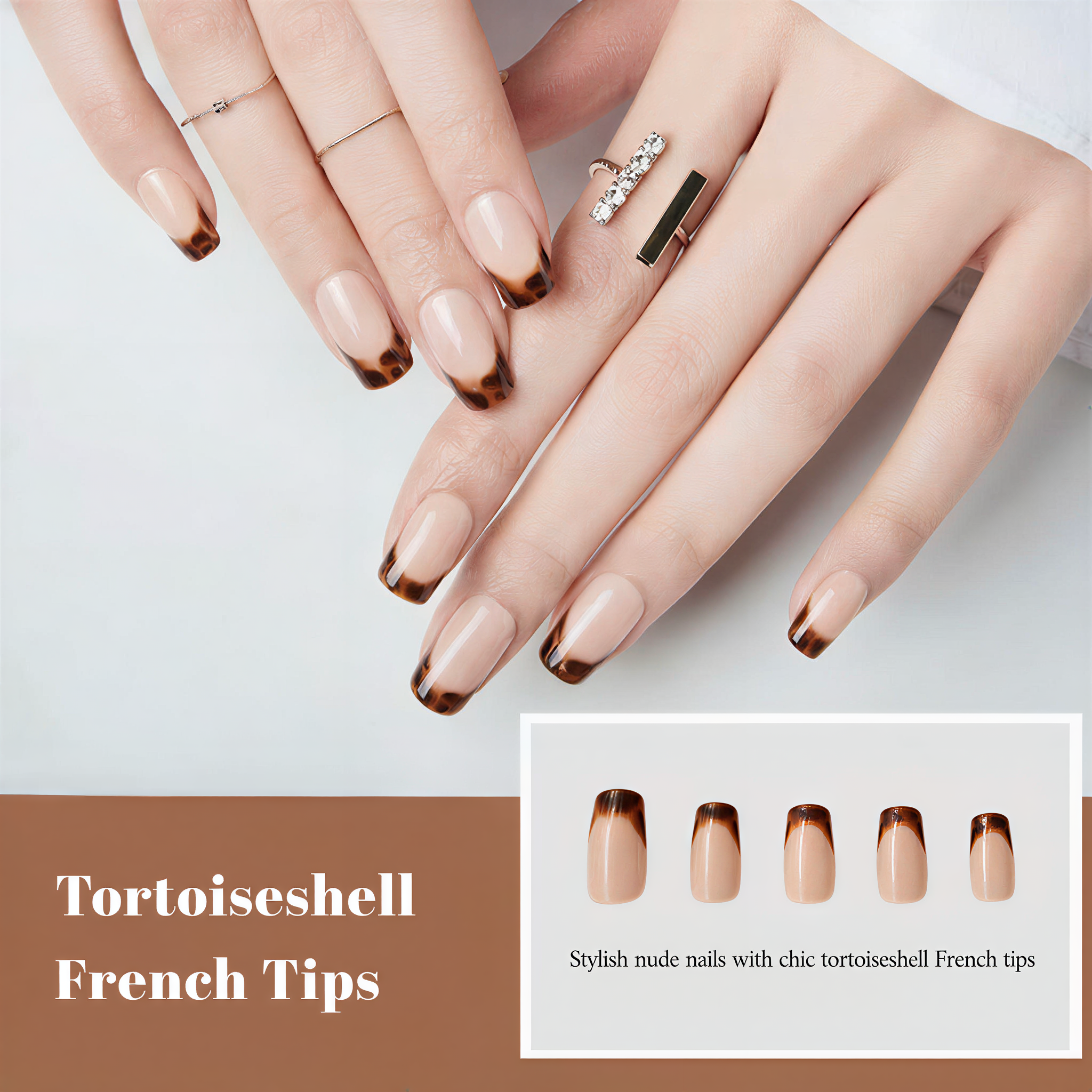 24-Pack Retro False Nails: Polka Dot, Butterfly, Leopard & Floral Designs