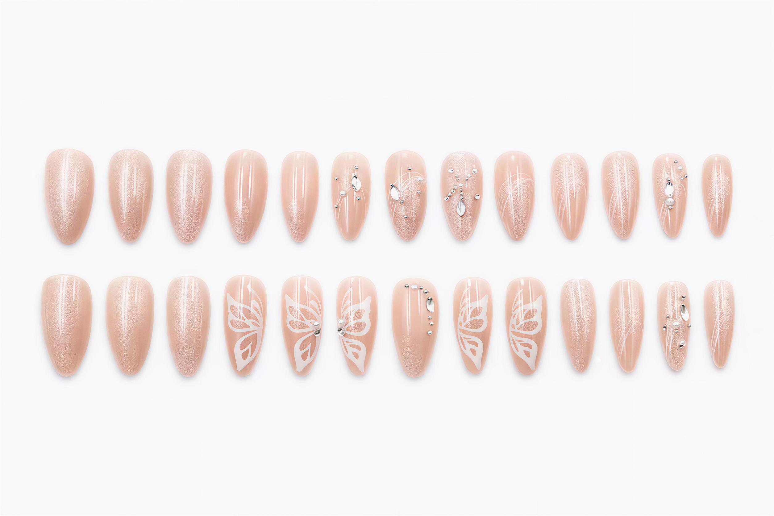 Press on Nails 24/30PCS: Jelly Red Flame Planet 3D Shell Gothic