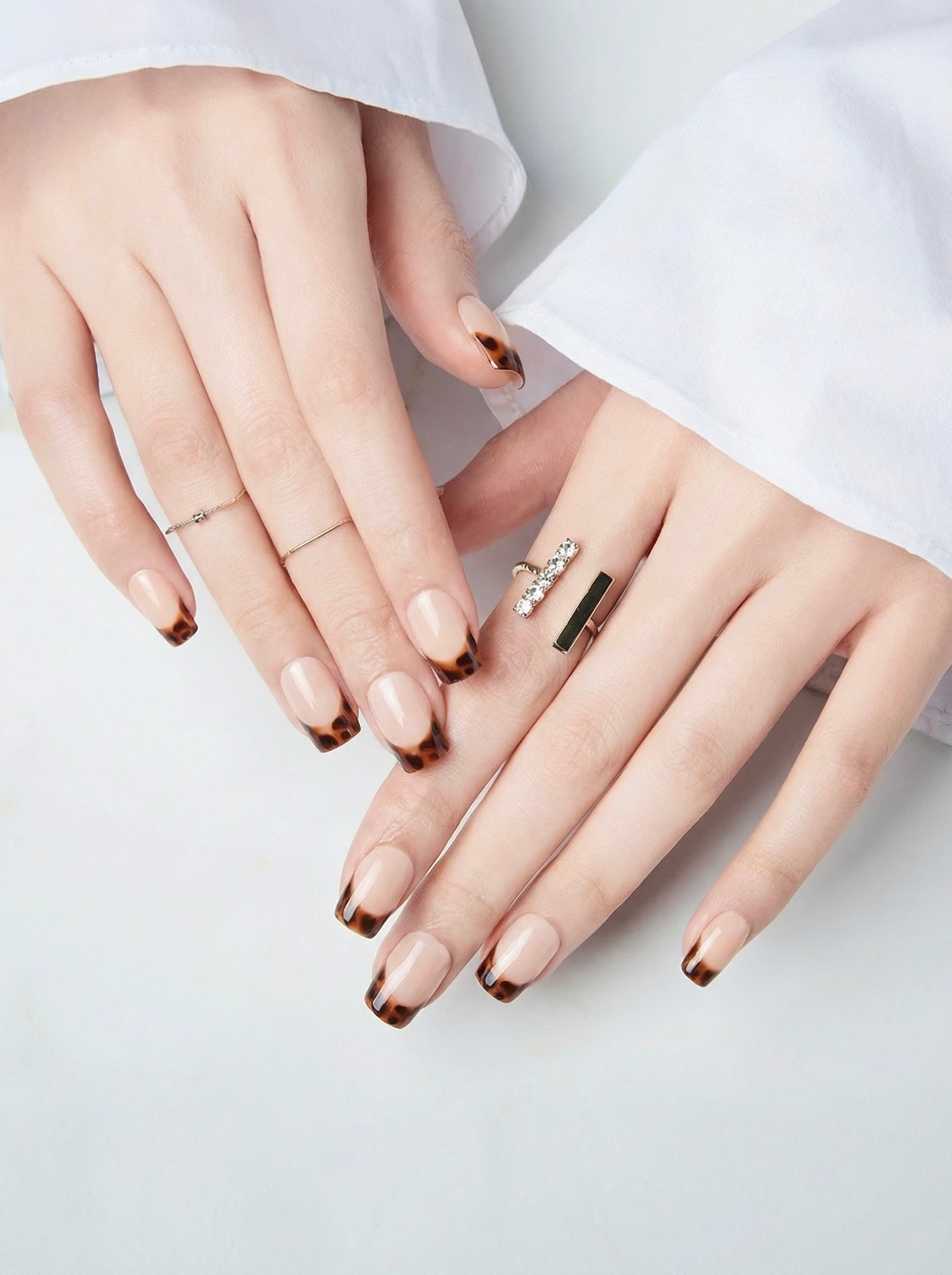 24-Pack Retro False Nails: Polka Dot, Butterfly, Leopard & Floral Designs