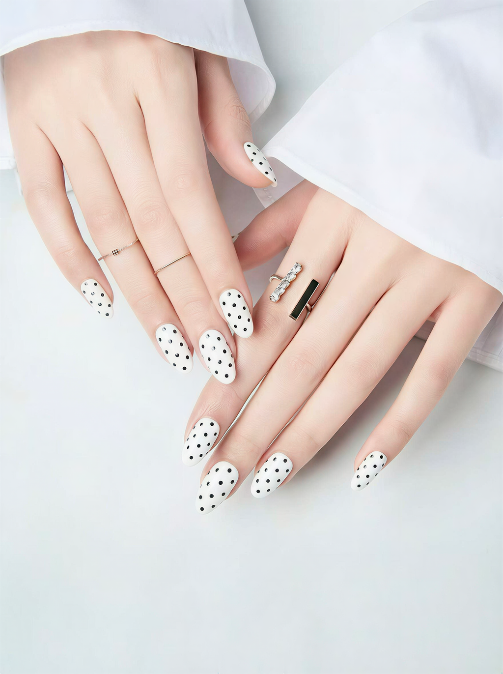24-Pack Retro False Nails: Polka Dot, Butterfly, Leopard & Floral Designs