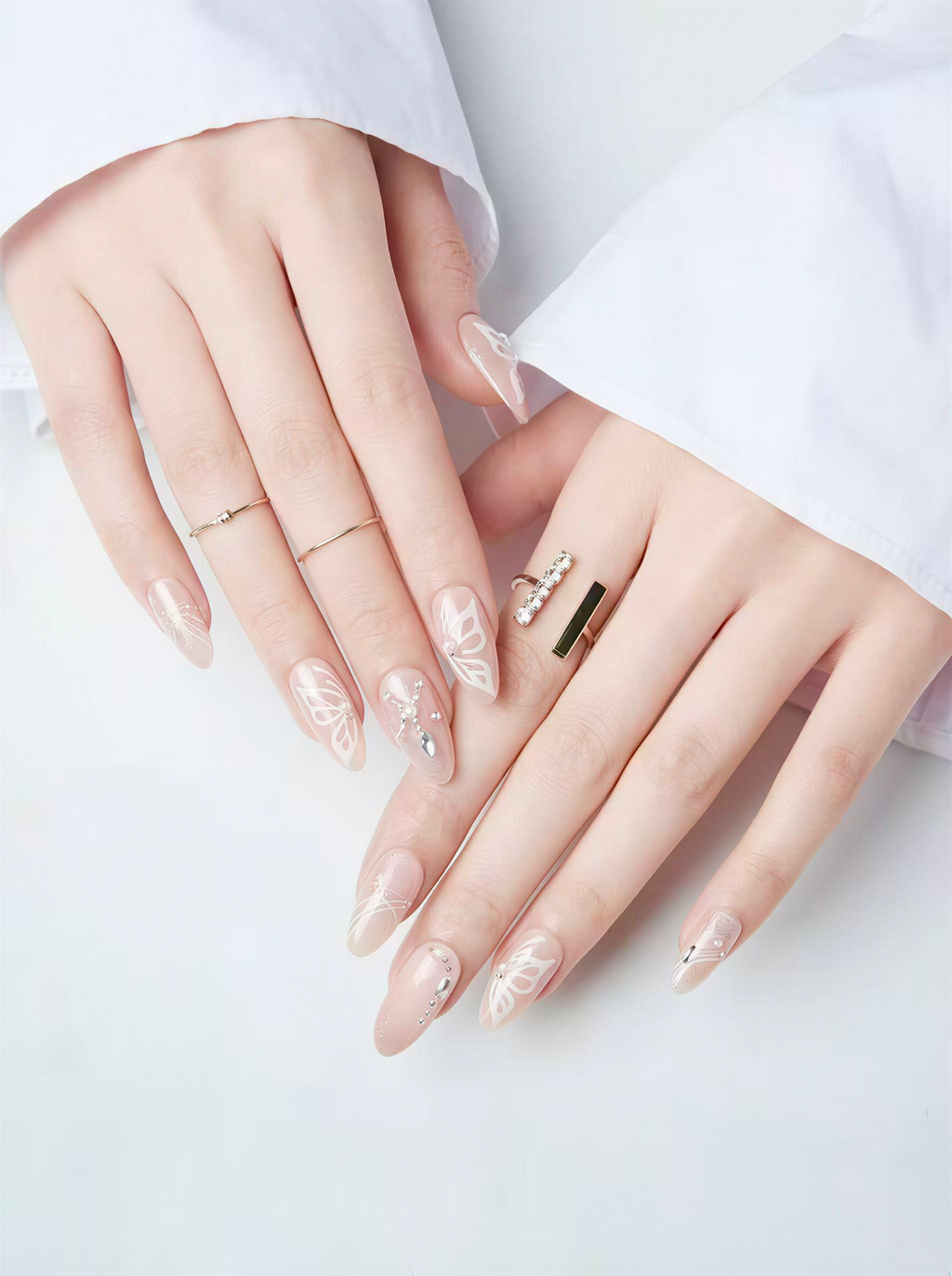 Press on Nails 24/30PCS: Jelly Red Flame Planet 3D Shell Gothic