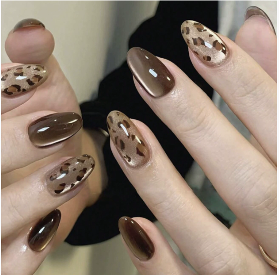 Press on Nails 24/30PCS: Jelly Red Flame Planet 3D Shell Gothic