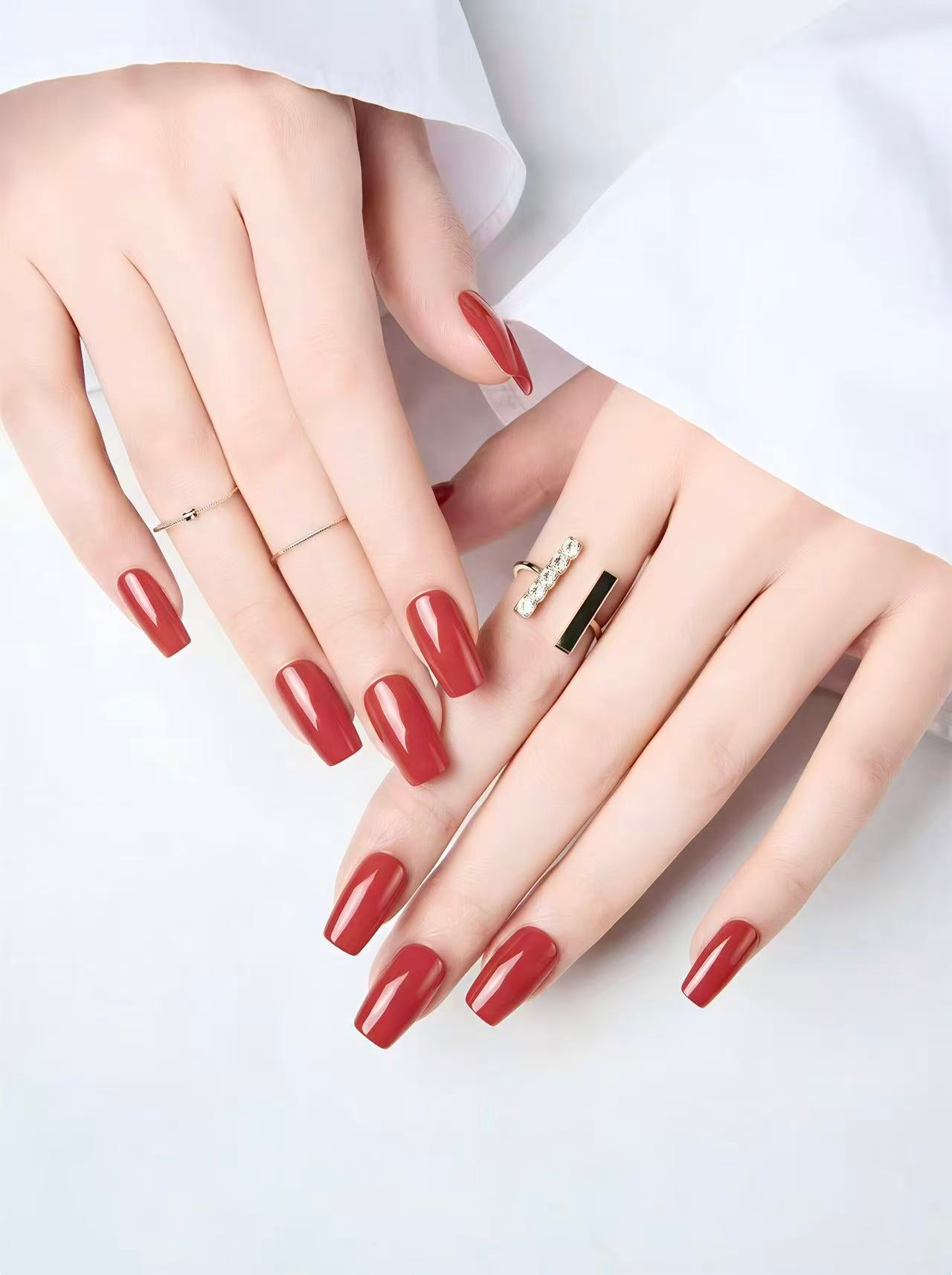 Press on Nails 24/30PCS: Jelly Red Flame Planet 3D Shell Gothic